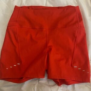 Nike Women's Orange-Red Athletic Shorts